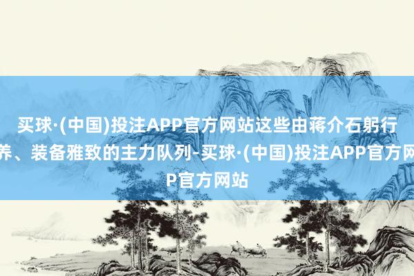 买球·(中国)投注APP官方网站这些由蒋介石躬行培养、装备雅致的主力队列-买球·(中国)投注APP官方网站