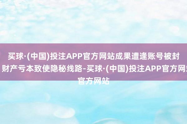 买球·(中国)投注APP官方网站成果遭逢账号被封、财产亏本致使隐秘线路-买球·(中国)投注APP官方网站