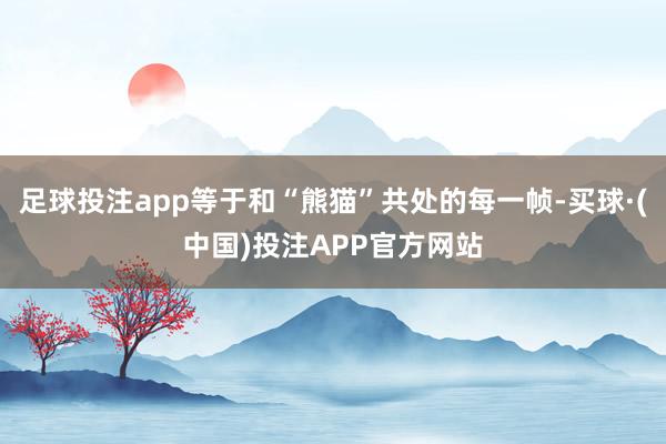 足球投注app等于和“熊猫”共处的每一帧-买球·(中国)投注APP官方网站