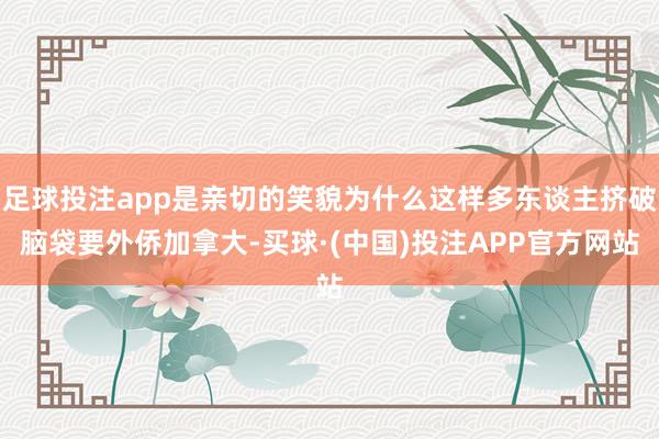 足球投注app是亲切的笑貌为什么这样多东谈主挤破脑袋要外侨加拿大-买球·(中国)投注APP官方网站