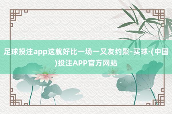 足球投注app这就好比一场一又友约聚-买球·(中国)投注APP官方网站