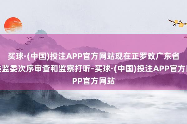 买球·(中国)投注APP官方网站现在正罗致广东省纪委监委次序审查和监察打听-买球·(中国)投注APP官方网站