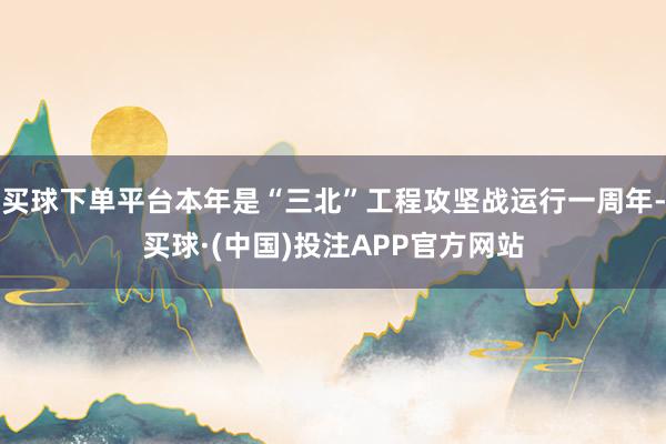 买球下单平台本年是“三北”工程攻坚战运行一周年-买球·(中国)投注APP官方网站