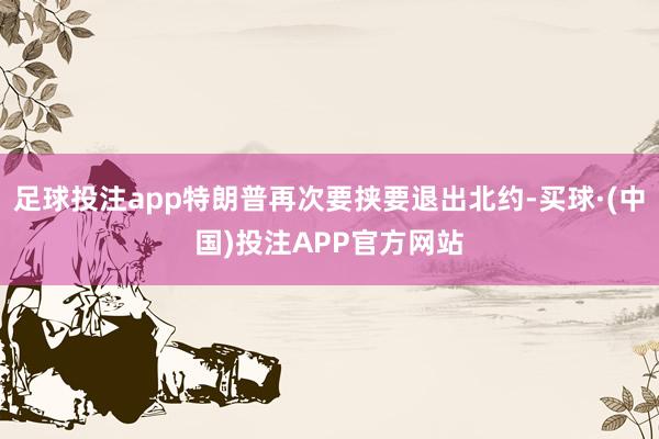 足球投注app特朗普再次要挟要退出北约-买球·(中国)投注APP官方网站