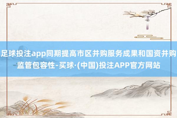 足球投注app同期提高市区并购服务成果和国资并购监管包容性-买球·(中国)投注APP官方网站