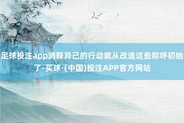 足球投注app消释异己的行动就从改造这些称呼初始了-买球·(中国)投注APP官方网站
