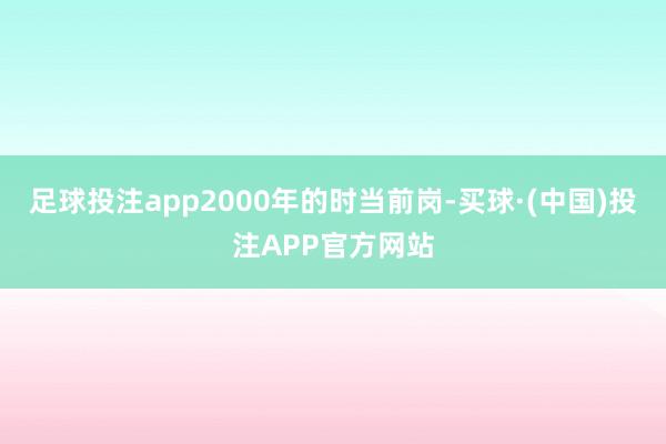 足球投注app2000年的时当前岗-买球·(中国)投注APP官方网站