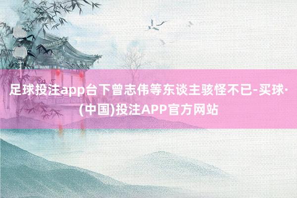 足球投注app台下曾志伟等东谈主骇怪不已-买球·(中国)投注APP官方网站