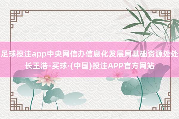 足球投注app中央网信办信息化发展局基础资源处处长王浩-买球·(中国)投注APP官方网站