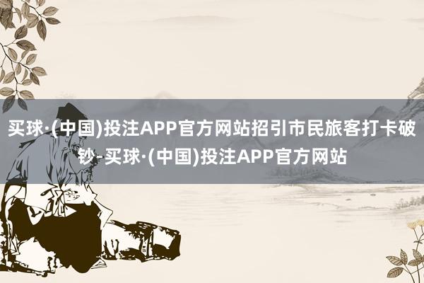 买球·(中国)投注APP官方网站招引市民旅客打卡破钞-买球·(中国)投注APP官方网站