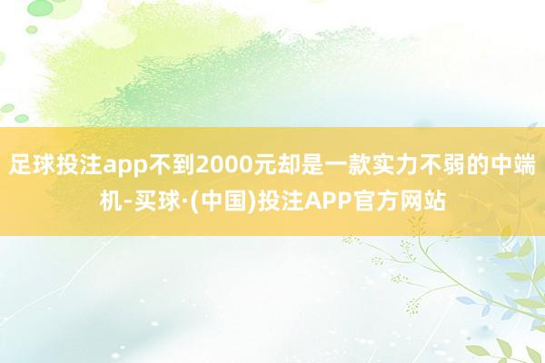 足球投注app不到2000元却是一款实力不弱的中端机-买球·(中国)投注APP官方网站