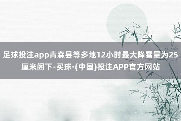 足球投注app青森县等多地12小时最大降雪量为25厘米阁下-买球·(中国)投注APP官方网站
