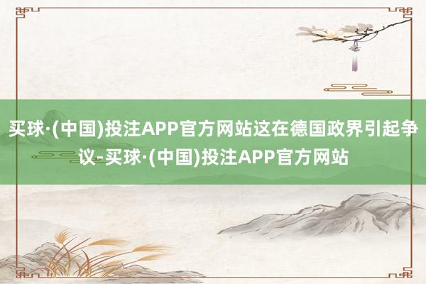 买球·(中国)投注APP官方网站这在德国政界引起争议-买球·(中国)投注APP官方网站