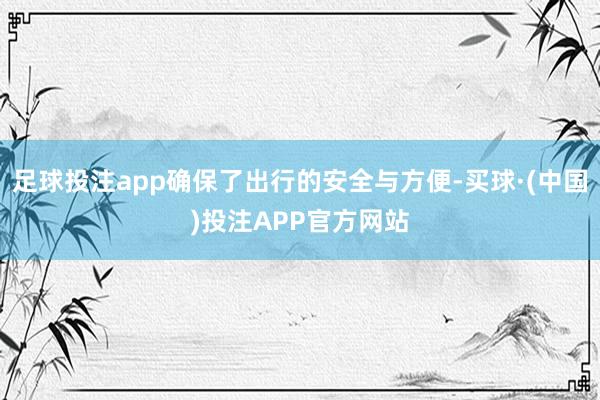 足球投注app确保了出行的安全与方便-买球·(中国)投注APP官方网站