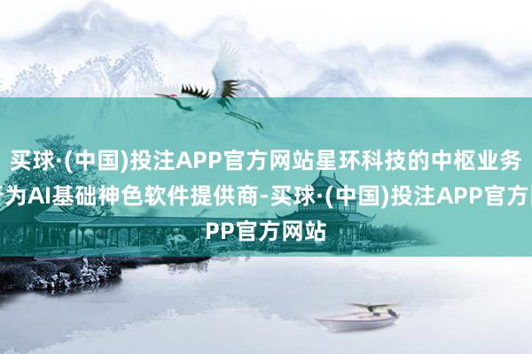 买球·(中国)投注APP官方网站星环科技的中枢业务是行为AI基础神色软件提供商-买球·(中国)投注APP官方网站