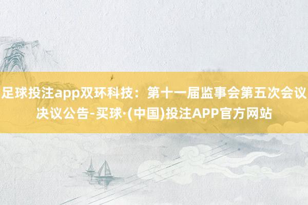 足球投注app双环科技：第十一届监事会第五次会议决议公告-买球·(中国)投注APP官方网站