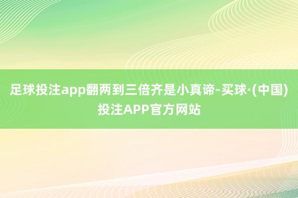 足球投注app翻两到三倍齐是小真谛-买球·(中国)投注APP官方网站