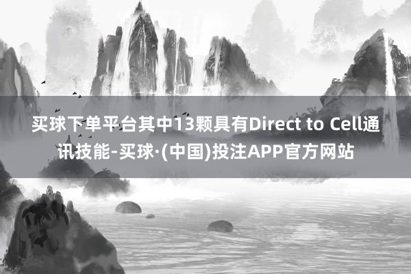 买球下单平台其中13颗具有Direct to Cell通讯技能-买球·(中国)投注APP官方网站