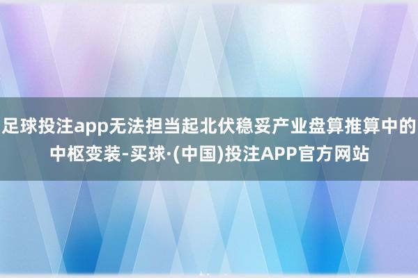足球投注app无法担当起北伏稳妥产业盘算推算中的中枢变装-买球·(中国)投注APP官方网站