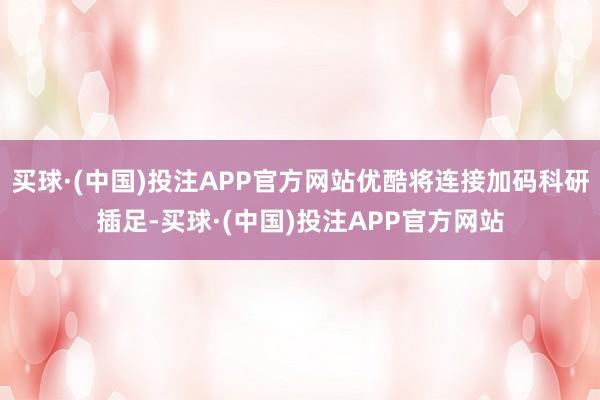 买球·(中国)投注APP官方网站优酷将连接加码科研插足-买球·(中国)投注APP官方网站