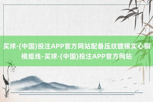 买球·(中国)投注APP官方网站配备压纹镀锡实心铜模组线-买球·(中国)投注APP官方网站