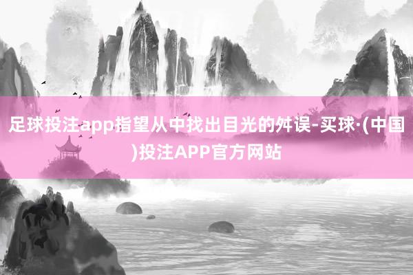 足球投注app指望从中找出目光的舛误-买球·(中国)投注APP官方网站