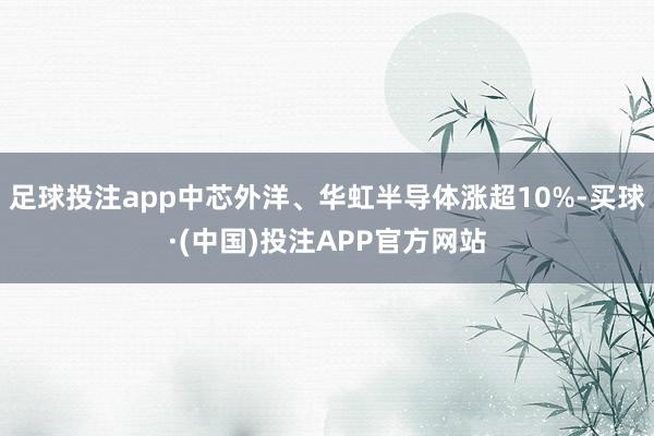 足球投注app中芯外洋、华虹半导体涨超10%-买球·(中国)投注APP官方网站