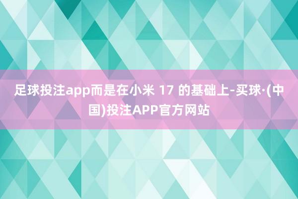 足球投注app而是在小米 17 的基础上-买球·(中国)投注APP官方网站