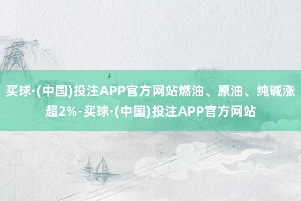 买球·(中国)投注APP官方网站燃油、原油、纯碱涨超2%-买球·(中国)投注APP官方网站