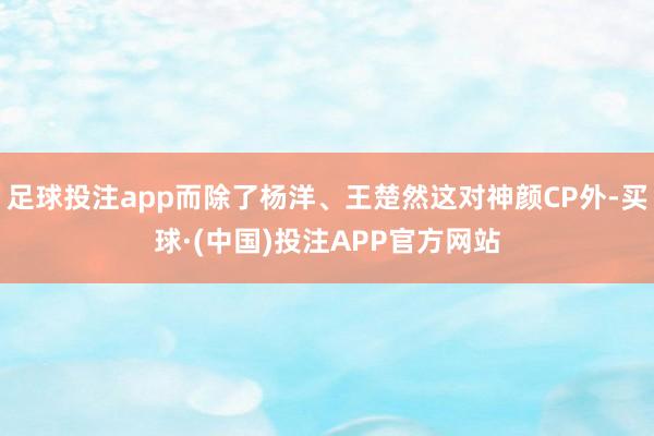 足球投注app而除了杨洋、王楚然这对神颜CP外-买球·(中国)投注APP官方网站