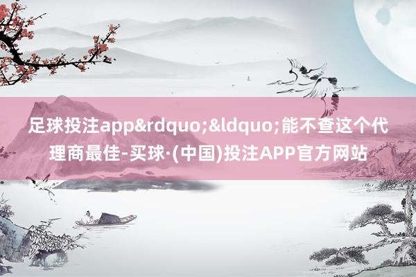 足球投注app&rdquo;&ldquo;能不查这个代理商最佳-买球·(中国)投注APP官方网站