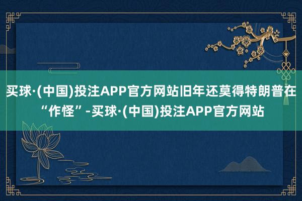 买球·(中国)投注APP官方网站旧年还莫得特朗普在“作怪”-买球·(中国)投注APP官方网站