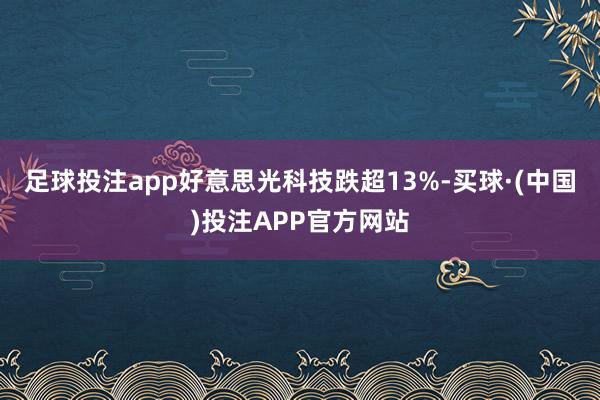 足球投注app好意思光科技跌超13%-买球·(中国)投注APP官方网站