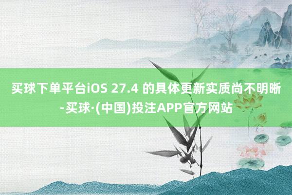 买球下单平台iOS 27.4 的具体更新实质尚不明晰-买球·(中国)投注APP官方网站
