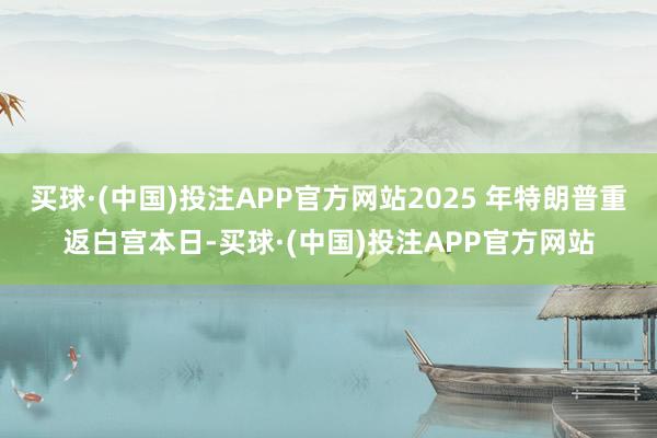 买球·(中国)投注APP官方网站2025 年特朗普重返白宫本日-买球·(中国)投注APP官方网站