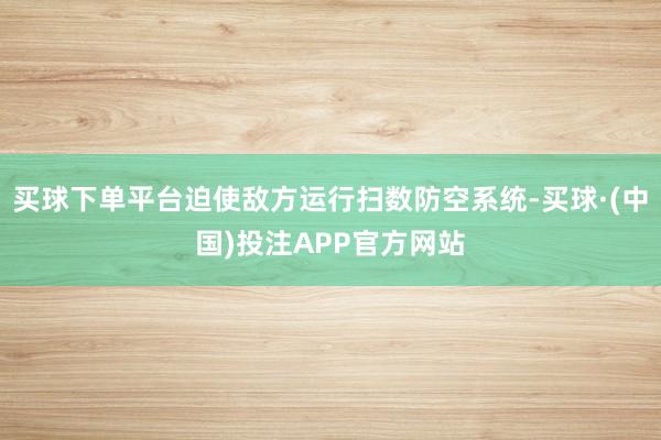 买球下单平台迫使敌方运行扫数防空系统-买球·(中国)投注APP官方网站
