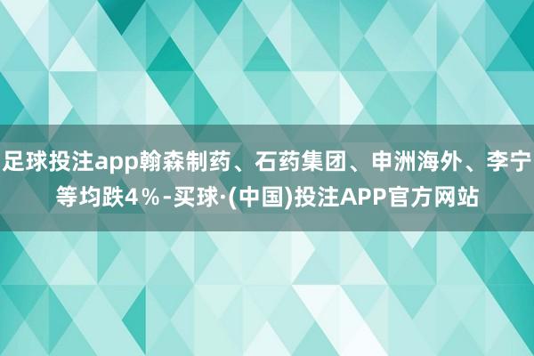 足球投注app翰森制药、石药集团、申洲海外、李宁等均跌4％-买球·(中国)投注APP官方网站