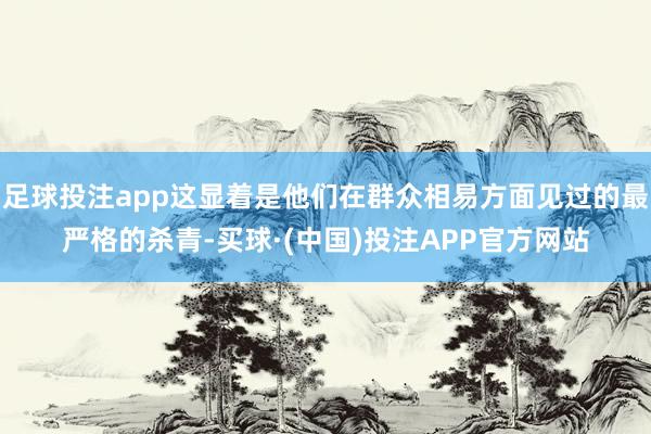 足球投注app这显着是他们在群众相易方面见过的最严格的杀青-买球·(中国)投注APP官方网站