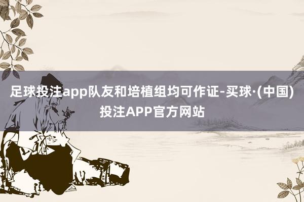 足球投注app队友和培植组均可作证-买球·(中国)投注APP官方网站