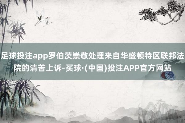 足球投注app罗伯茨崇敬处理来自华盛顿特区联邦法院的清苦上诉-买球·(中国)投注APP官方网站