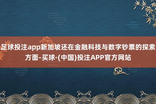 足球投注app新加坡还在金融科技与数字钞票的探索方面-买球·(中国)投注APP官方网站
